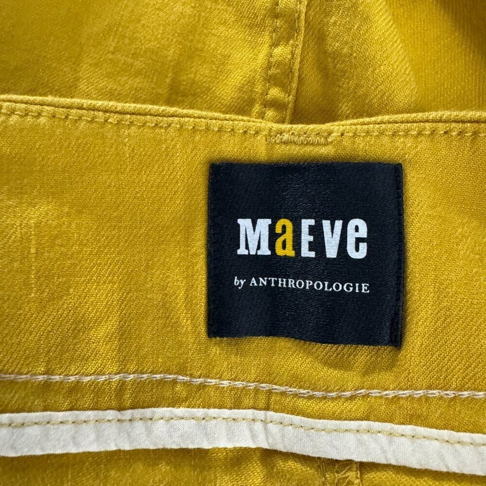 Maeve Mustard Yellow High-Rise Cotton Shorts - Picture 8 of 12